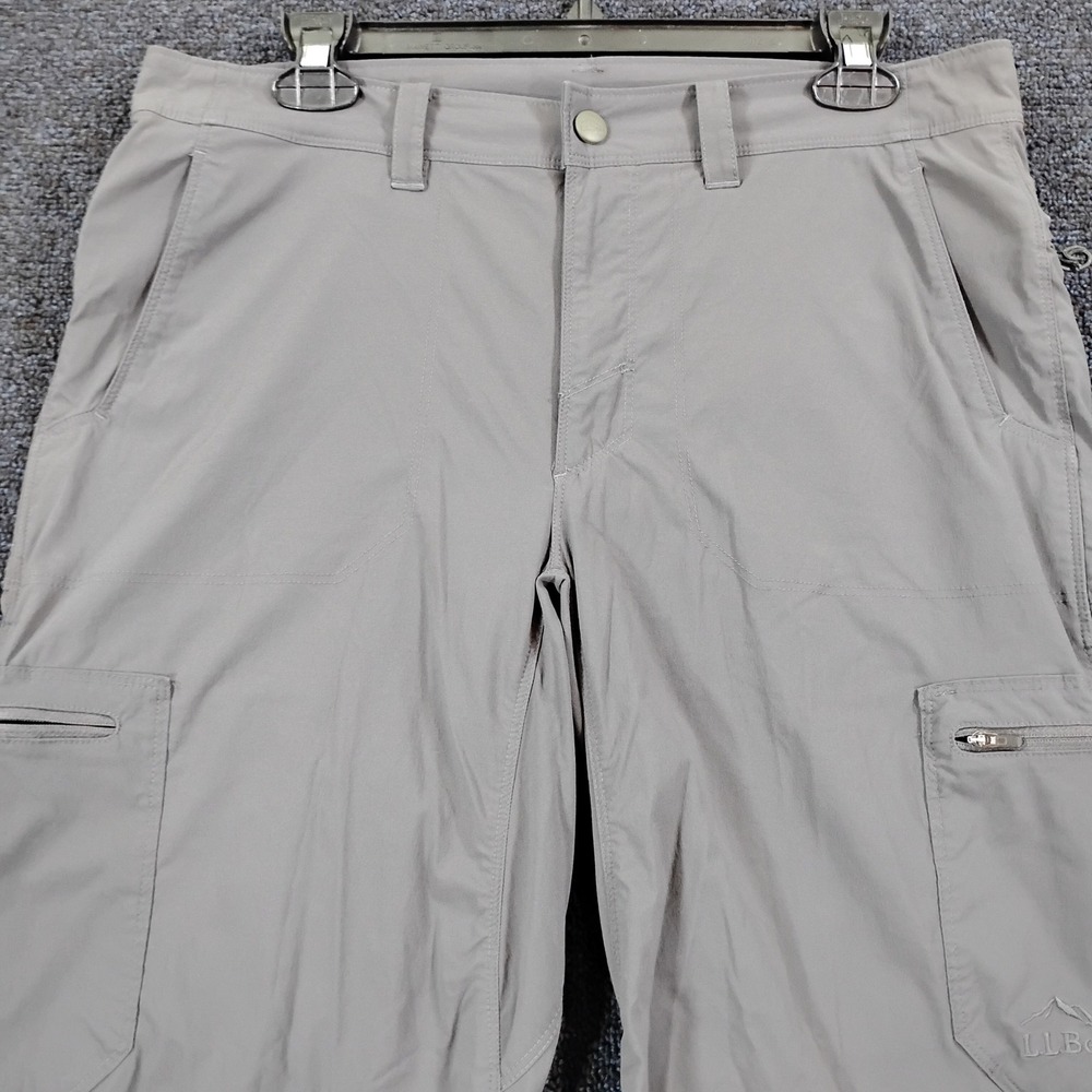 LL Bean Cresta Hiking Pants Mens 32x34 Gray Nylon Spandex Outdoor Cargo Trousers - Picture 7 of 10